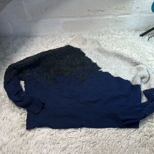 Lululemon Ombre Knit Textured Turtleneck Bone / Mineral Blue / Graphite Grey